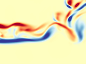 CFD simulated vorticity field, NACA4418, Re 5025, AoA 5 degrees